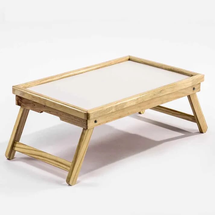 wooden bed tray with legs flat