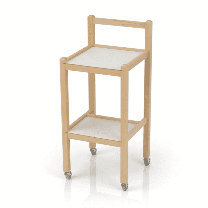 wooden compact kitchen trolley