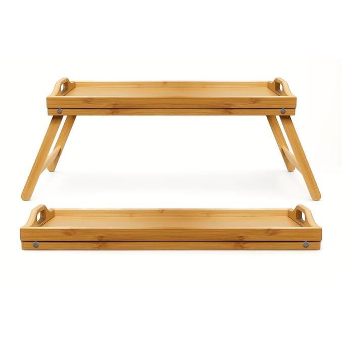 wooden lap tray table with folding legs
