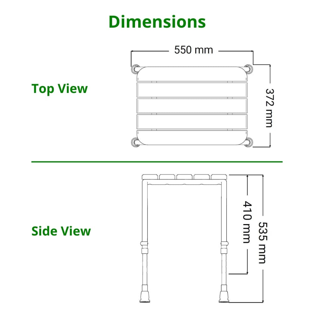 wooden slatted shower stool dimensions