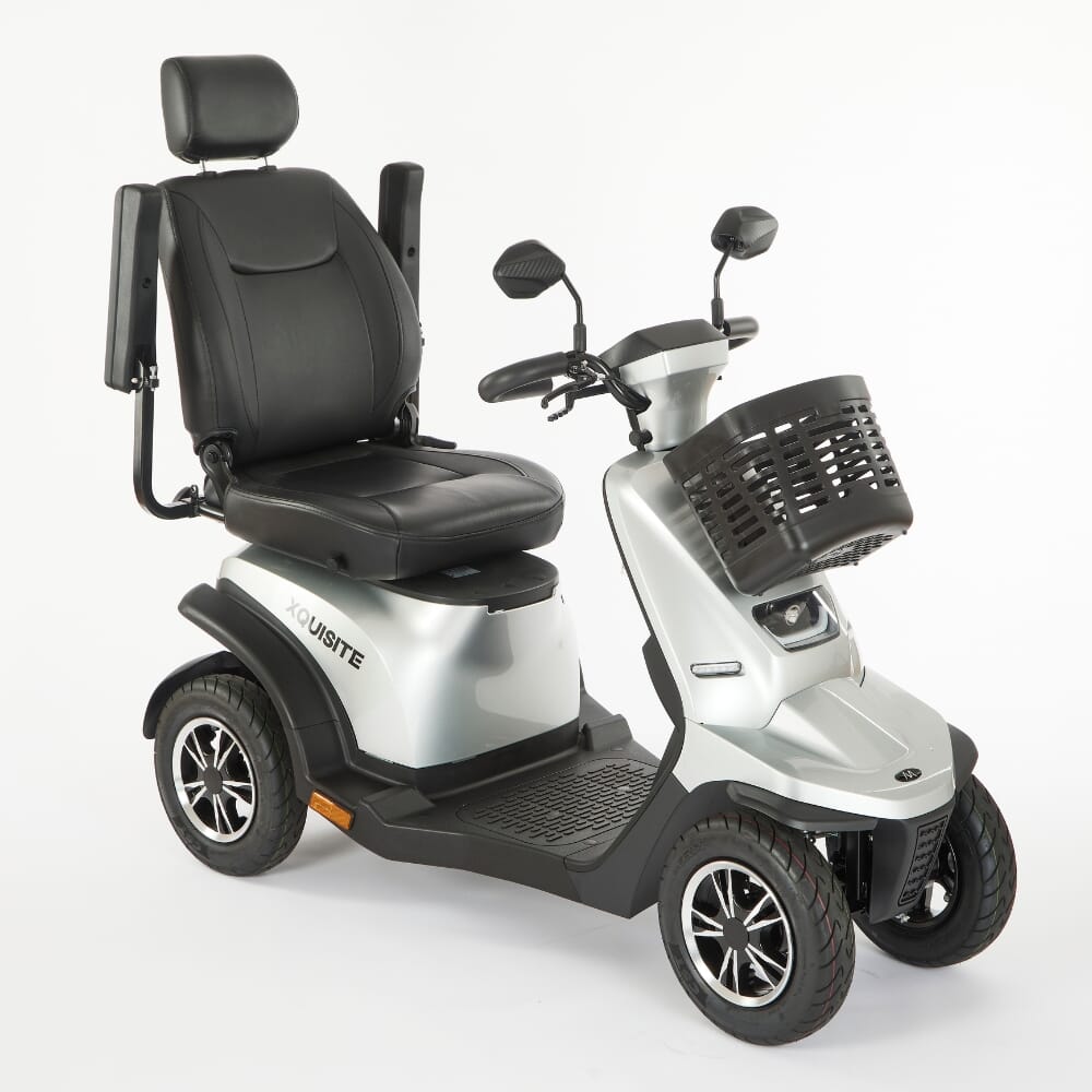 xquisite mobility scooter silver arms up
