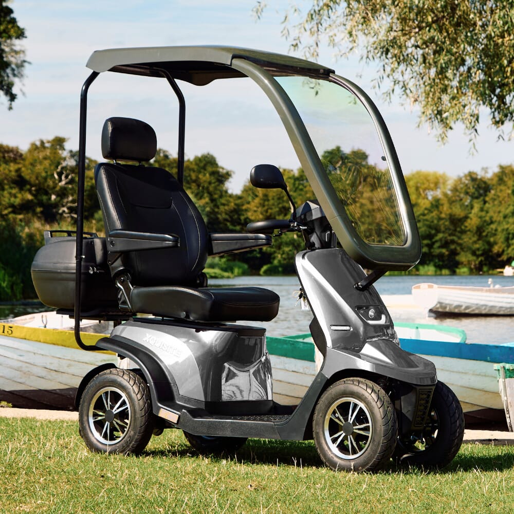 xquisite mobility scooter silver with canopy