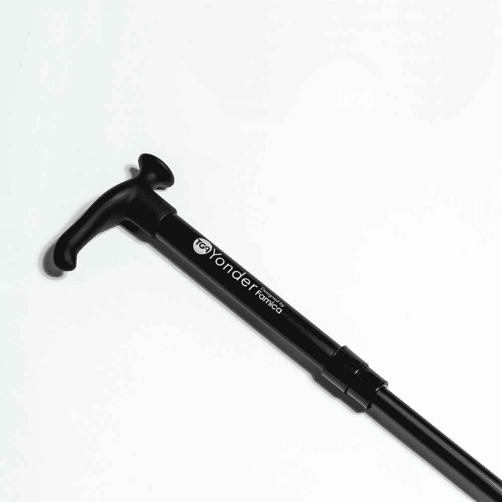 yonder telescopic walking stick close up