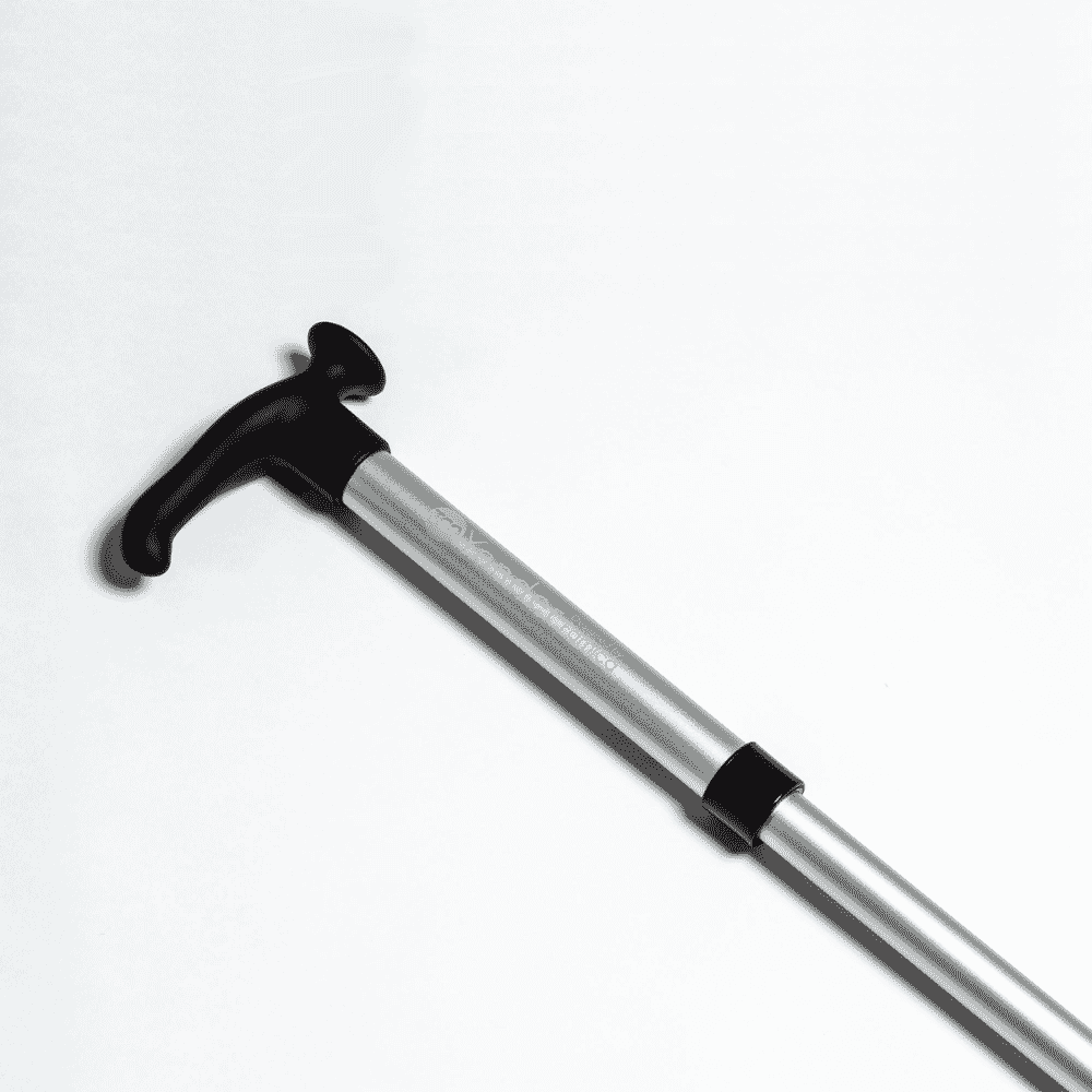 yonder telescopic walking stick silver close up