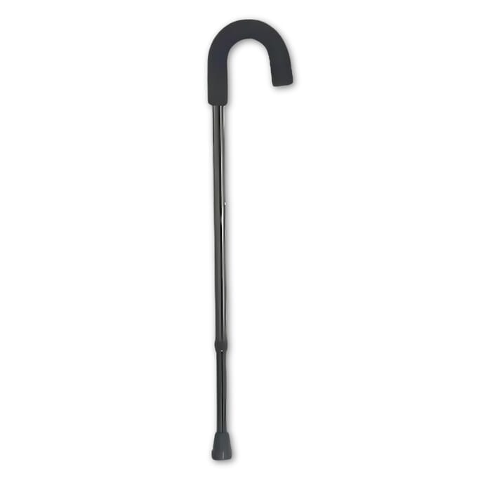 z tec fixed cane with crook handle and foam grip black