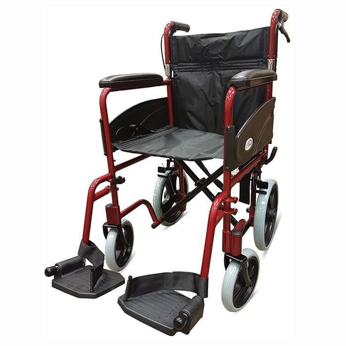 Z-Tec Folding Aluminium Transit Wheelchair With Hand Brake