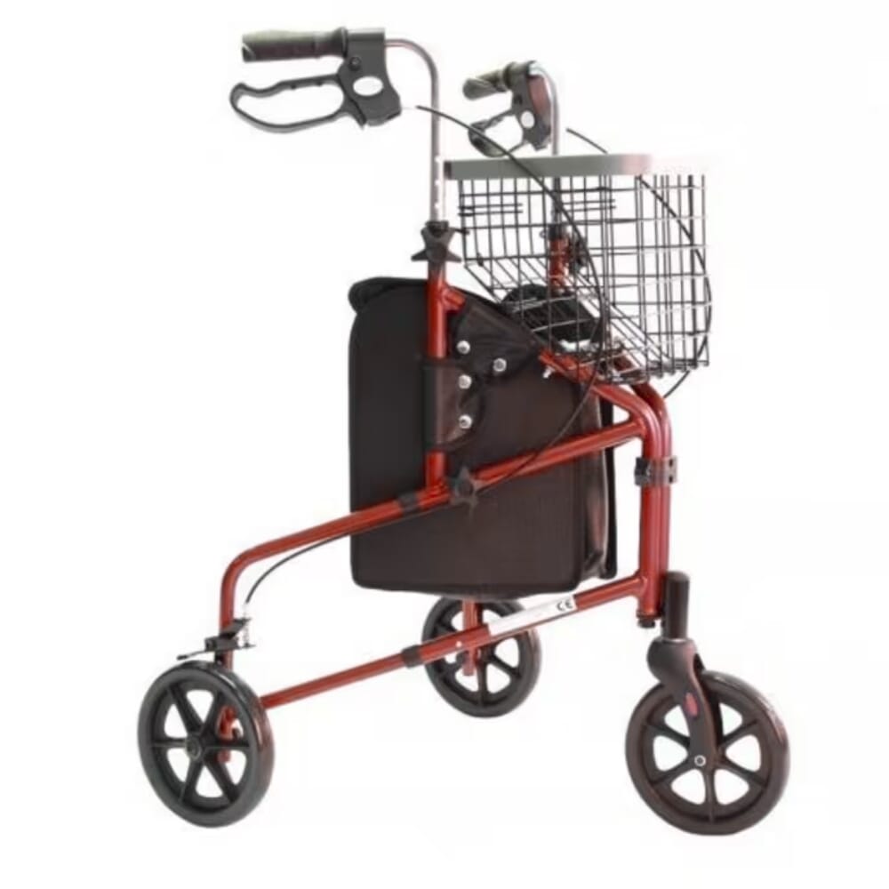 View ZTec Lightweight Compact Aluminium TriWheel Walker Red information