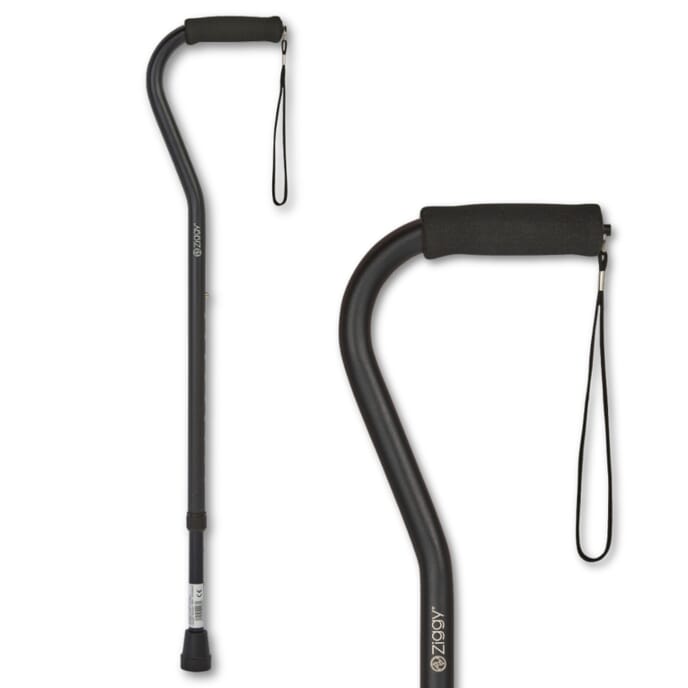 ziggy offset walking sticks black