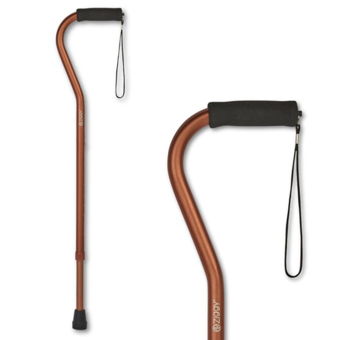 ziggy offset walking sticks bronze