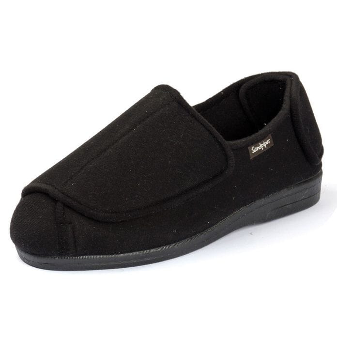 Walter Mens Extra Extra Wide Slipper Walter Mens Slipper in Black