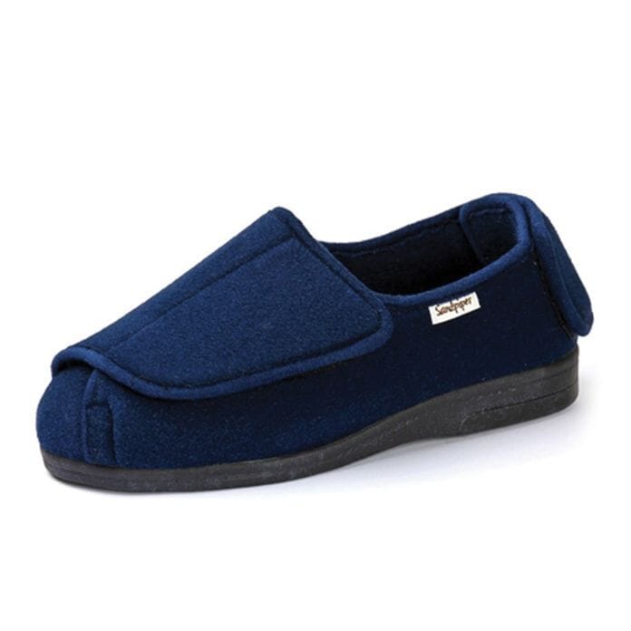 View Wendy Ladies Extra Extra Wide Slipper 4E6E Wendy Ladies Slipper in Navy Size 3 information