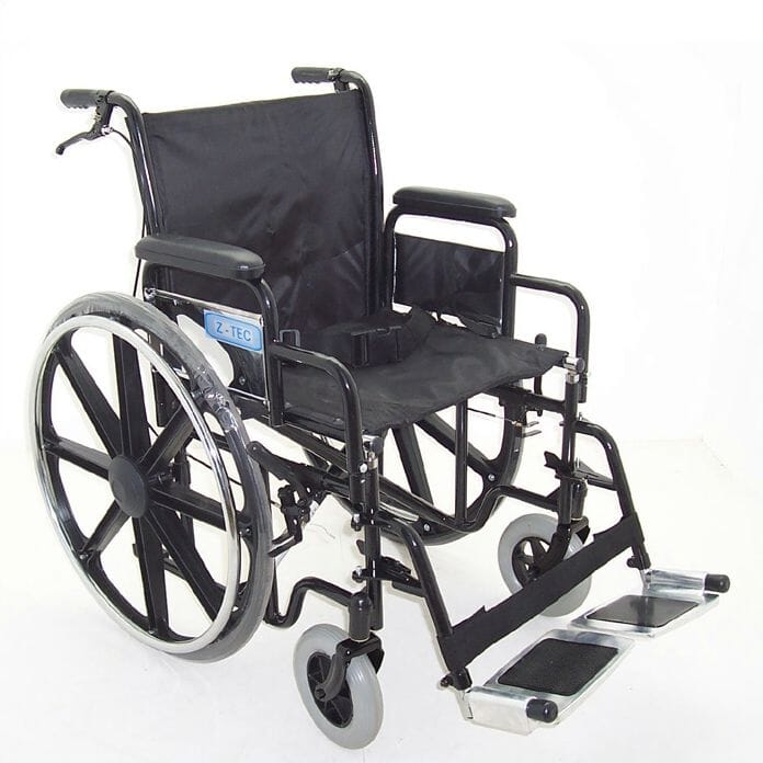 Z-Tec Folding Heavy Duty Extra Wide Steel Wheelchair